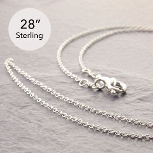 28" Dainty Sterling Silver Necklace (#1-4480-1sd-sp) by Megu's Attic